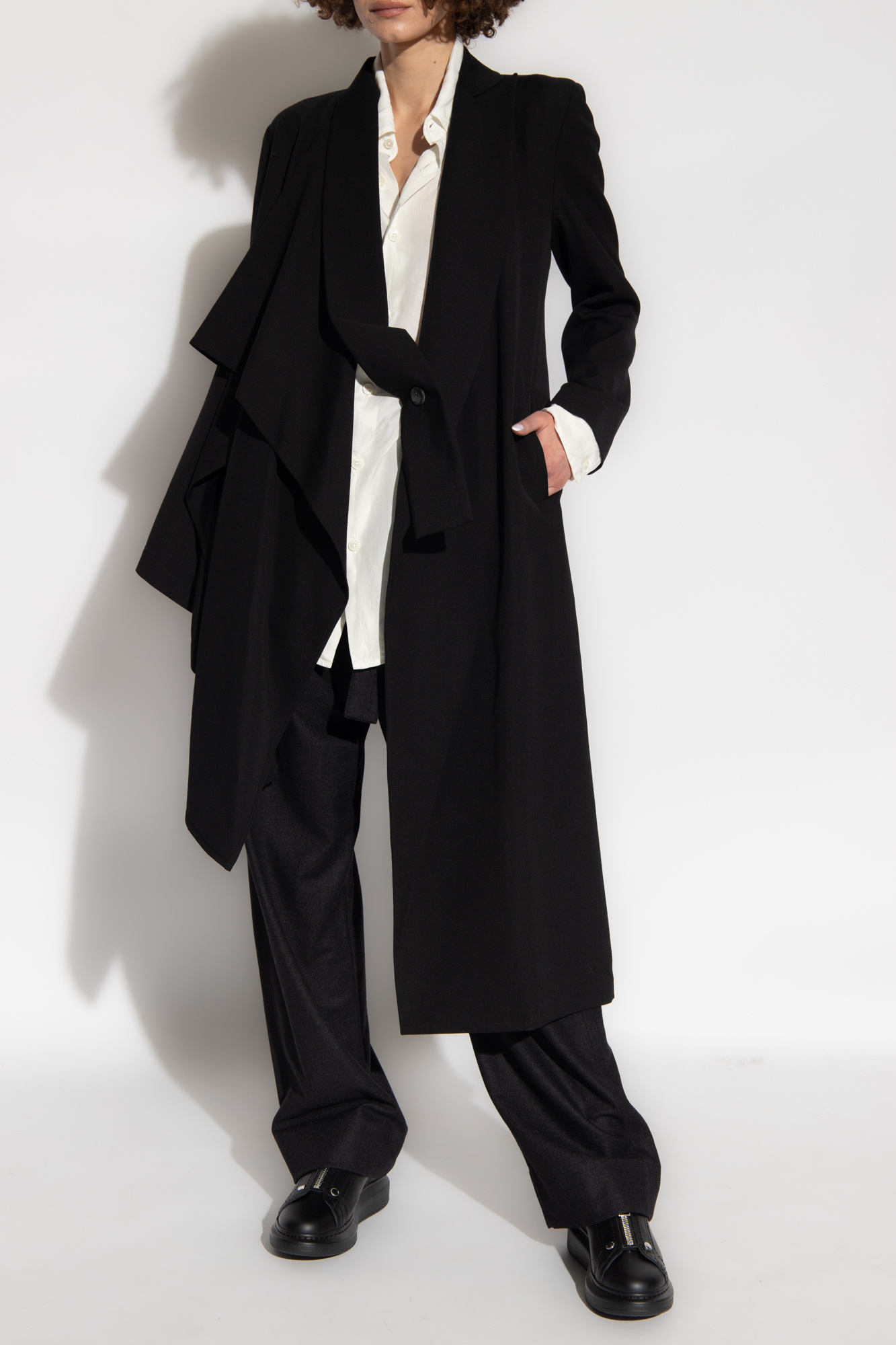 Black Wool coat Yohji Yamamoto - GenesinlifeShops Denmark